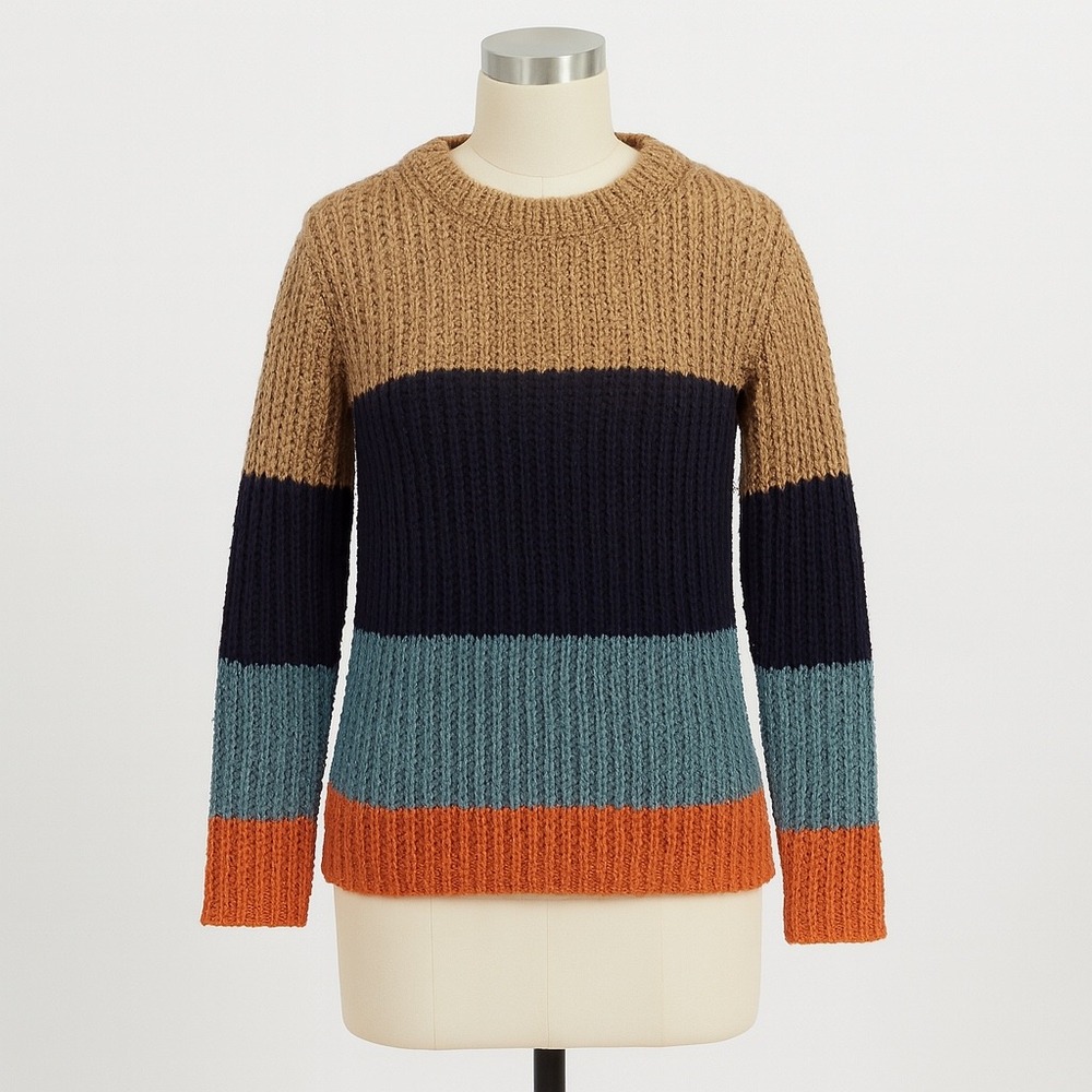 Sparrow Anthropologie Sweater Size XS Striped Knit Pullover Wool Chunky Colorful